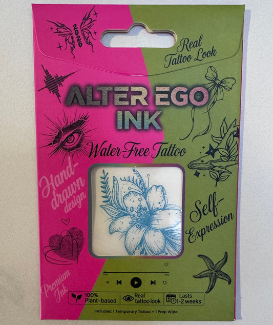 Bloom Whisper tattoo, Secret Garden, Wild Lily tattoo, Premium ink tattoo, Hand-Drawn Tattoo