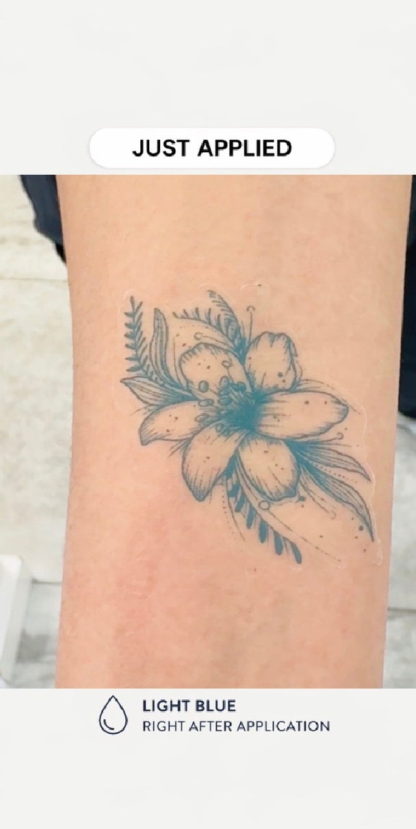 Alter Ego Ink bloom whisper wild lily temporary tattoo — hand drawn secret garden fine line design