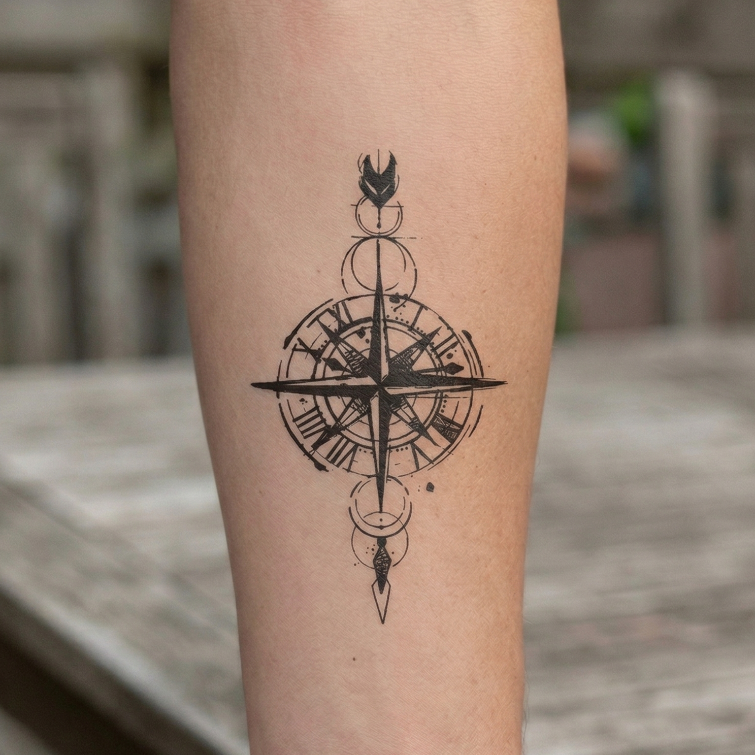 Celestial Compass Tattoo