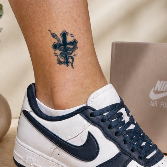 Serpent Cross Tattoo