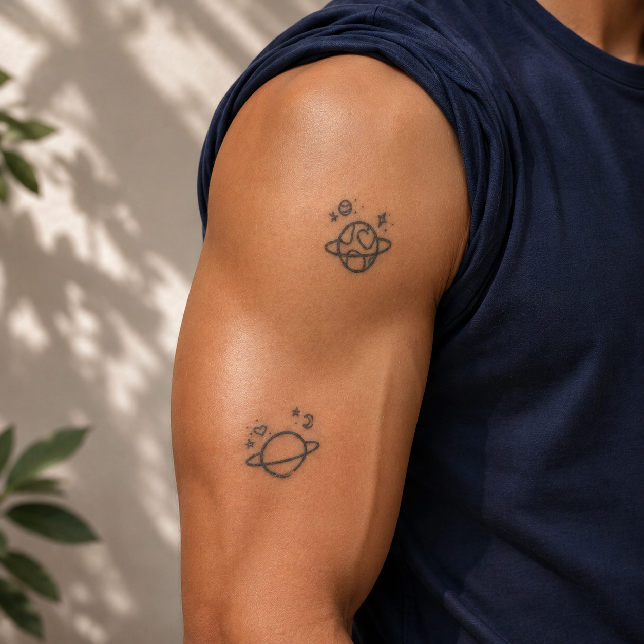 Moon temporary tattoo on arm — Alter Ego Ink BTS inspired waterproof