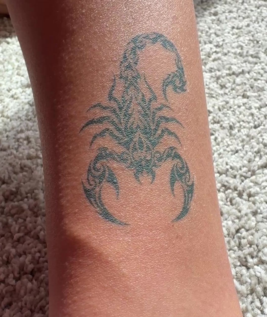 Scorpion temporary tattoo final developed look video — Alter Ego Ink bold fine line real tattoo look