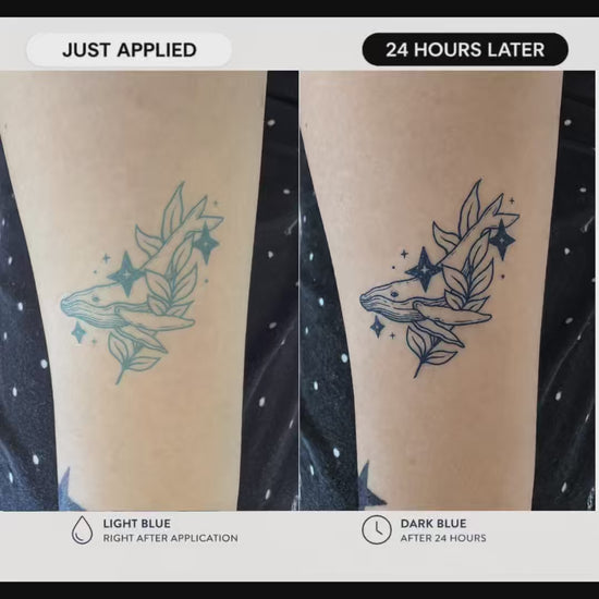 🖤 Temporary tattoo application video on arm — Alter Ego Ink 15-second press-on fine line tattoo demo
