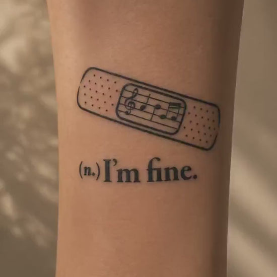 I’m Fine temporary tattoo application and final developed look video — Alter Ego Ink Healing Melody real tattoo look